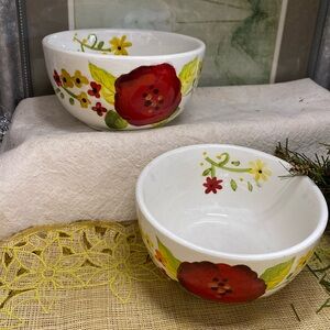 Pier 1 One Imports Grace Hand Painted Earthenware 6" Salad Soup Cereal Bowl